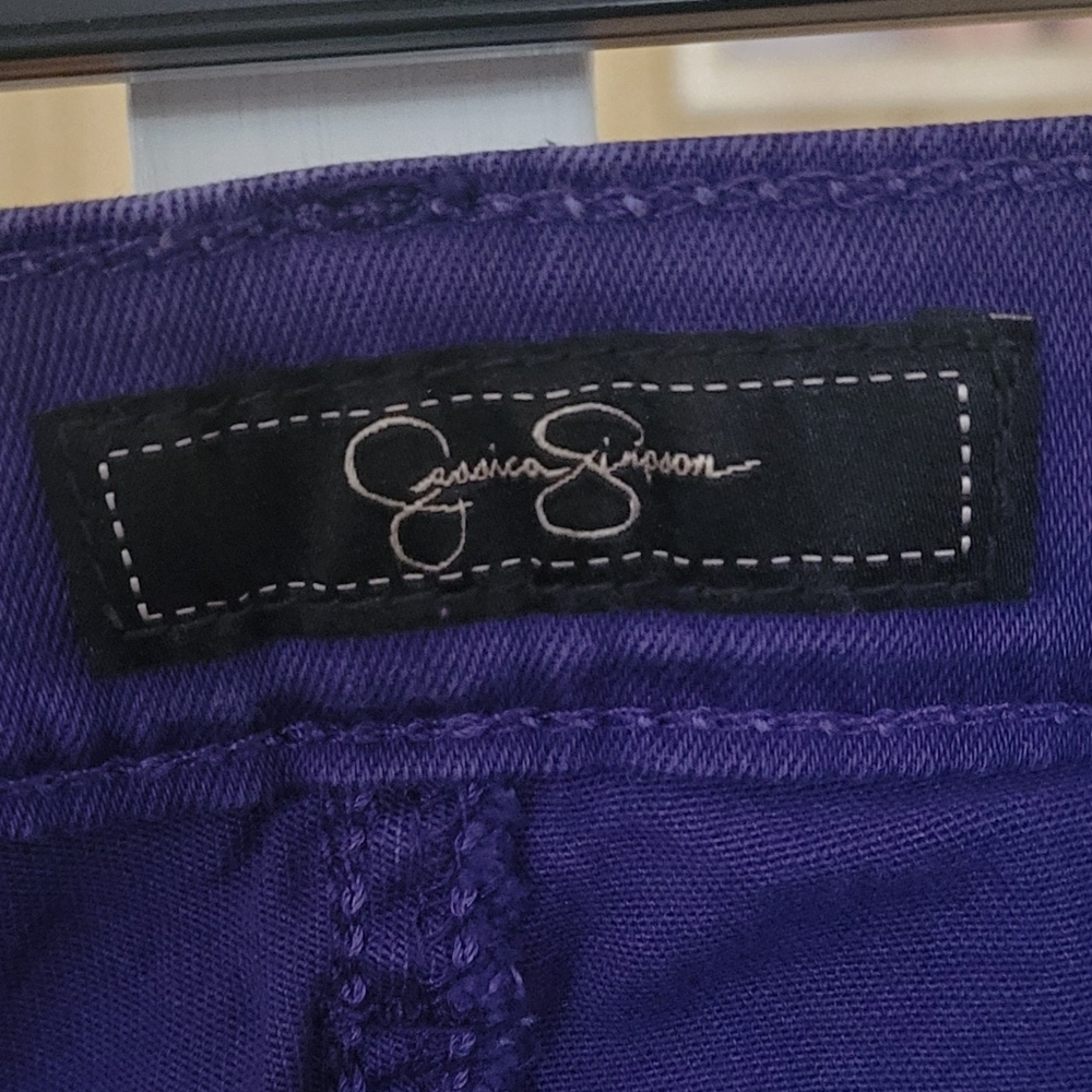 JESSICA SIMPSON Denim Purple Ombre Jeans Kiss Me Ankle Skinny  Size 26 - Picture 8 of 8